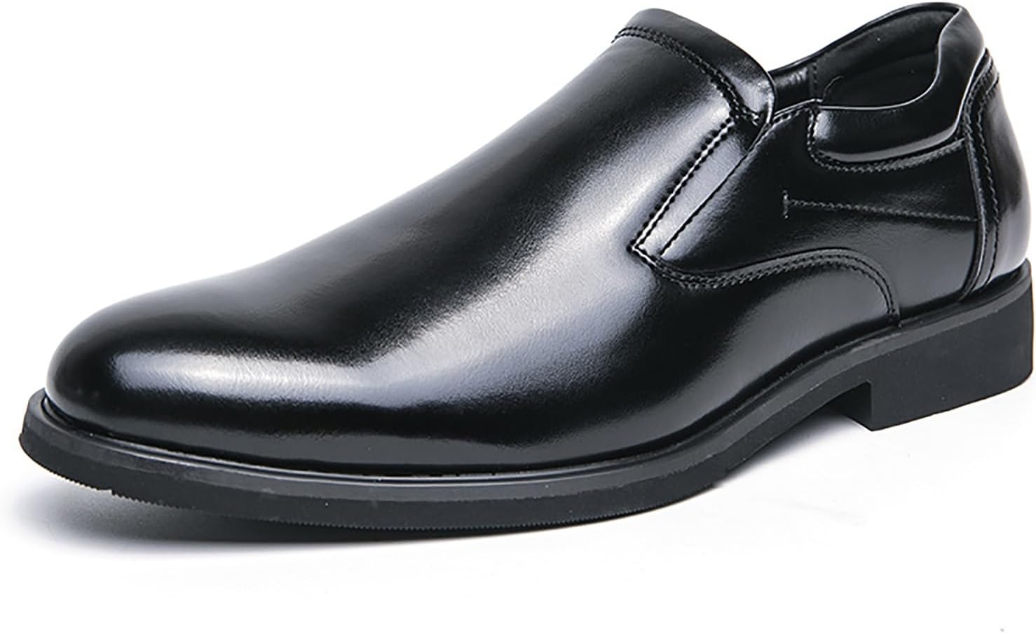 

Мужские лоферы с массивным каблуком, классические слипоны, деловые формальные кожаные туфли, для прогулок на улице, выпускного, работы, делового стиля Generic, черный