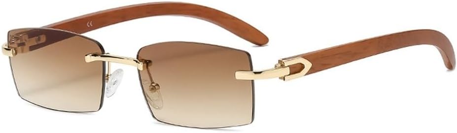 

модные женские солнцезащитные очки без оправы сине-зеленые с защитой от УФ-излучения UV400 квадратные солнцезащитные очки для мужчин без оправы с цветными линзами UV400 WNCKSQ, Brown Lens