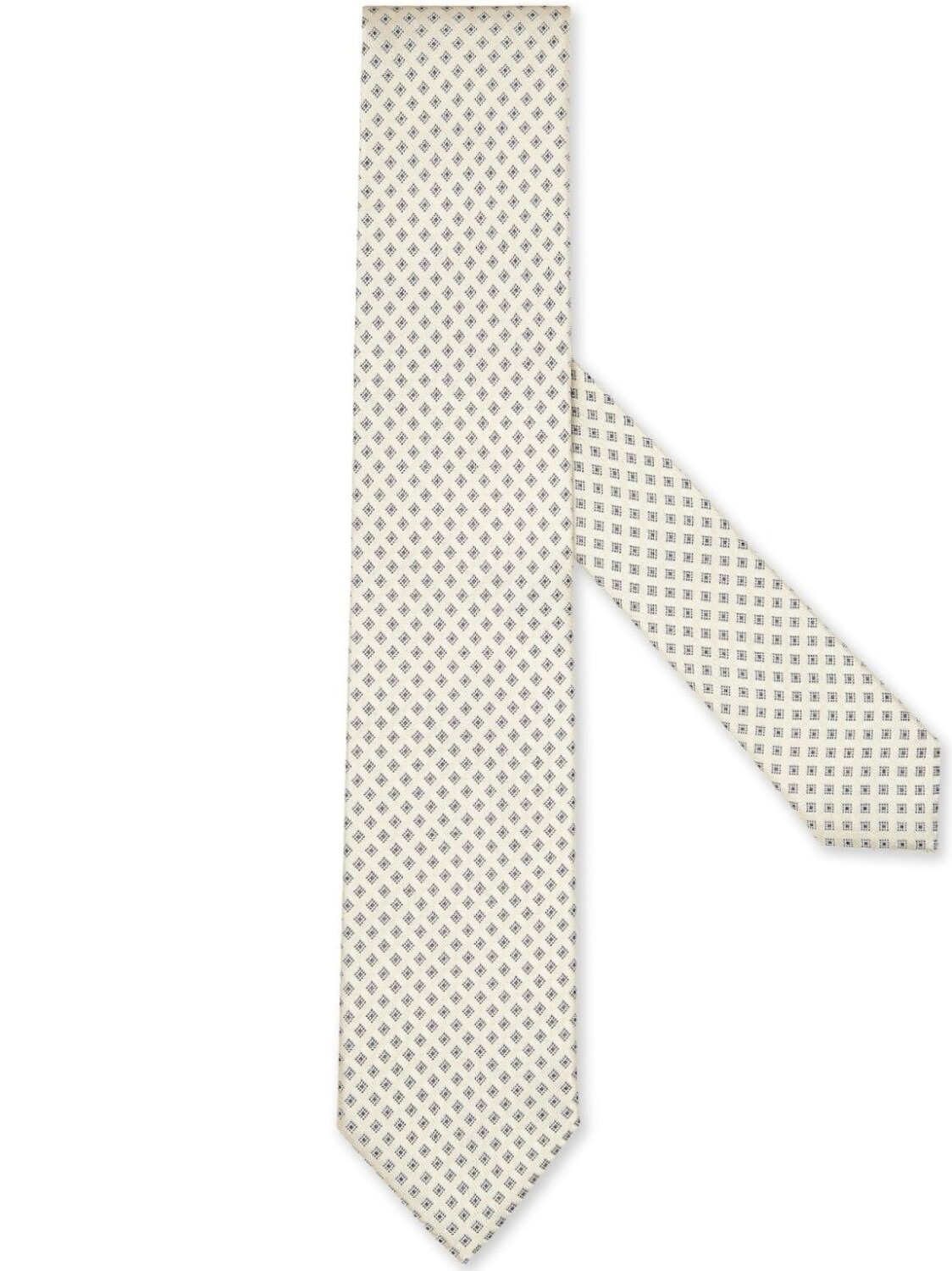 

Zegna geometric pattern mulberry silk tie, нейтральный цвет
