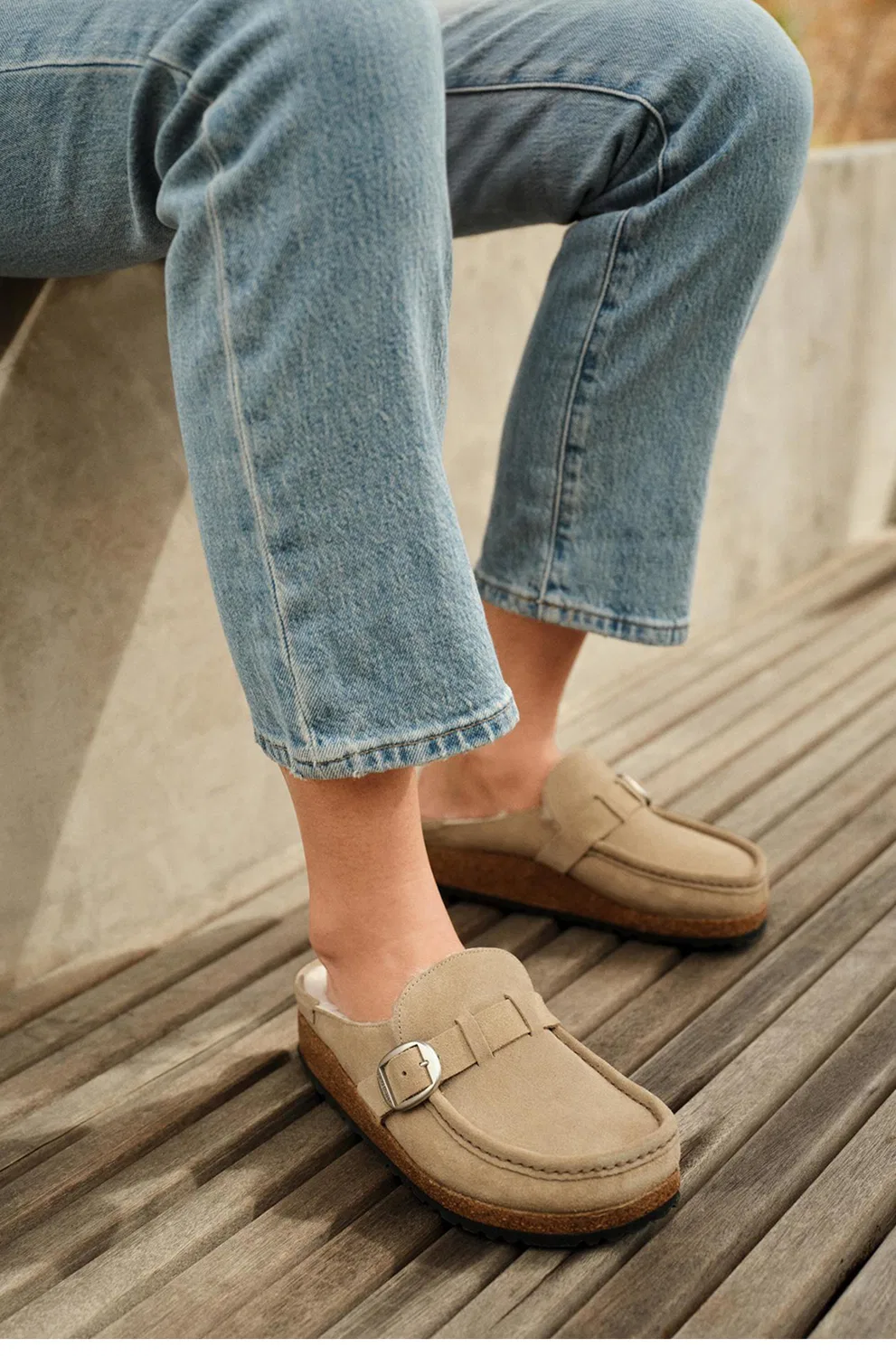 Мужские мюли Berkeley Shearling Suede Leather Taupe от Birkenstock — фото 3