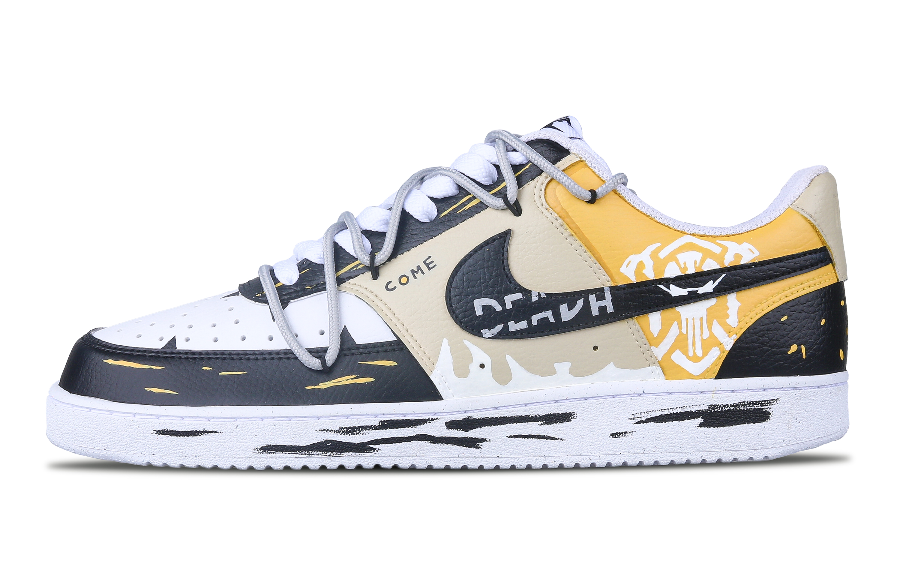 

Nike Кроссовки Court Vision 1 Pale Yellow Skeleton с низким верхом и противоскользящей амортизацией для скейтборда, мужские, черно-желтые