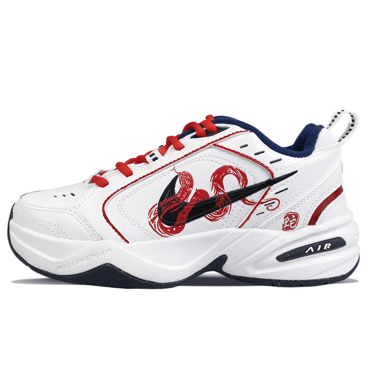 

Nike Air Monarch 4 нескользящие низкие массивные кроссовки унисекс белый красный, цвет White Red