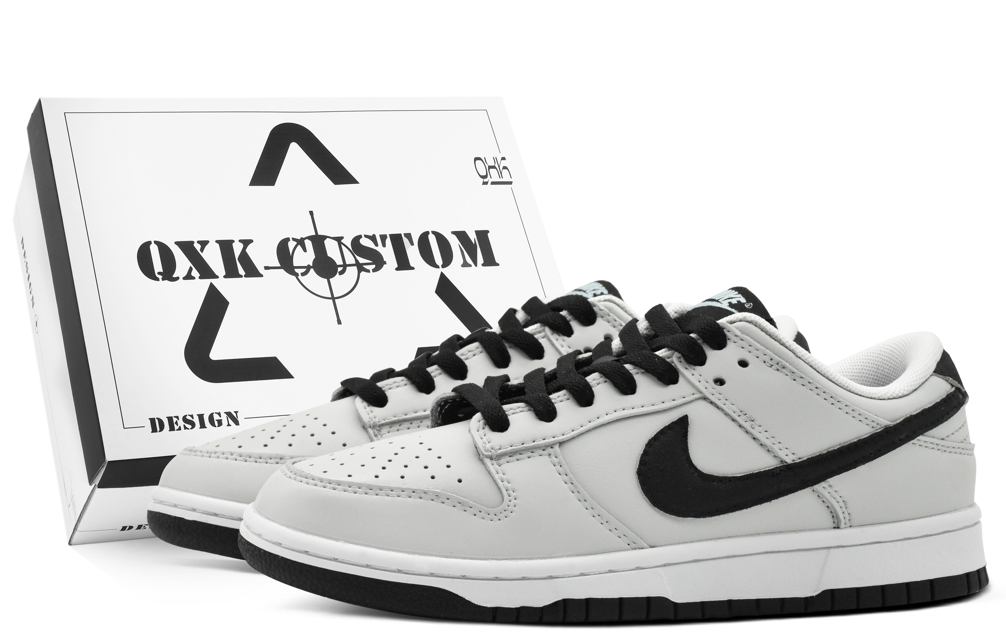 

Nike Кроссовки для скейтбординга Dunk Gray Tracing с антискользящим покрытием, износостойкие, низкие, мужские, черно-серые