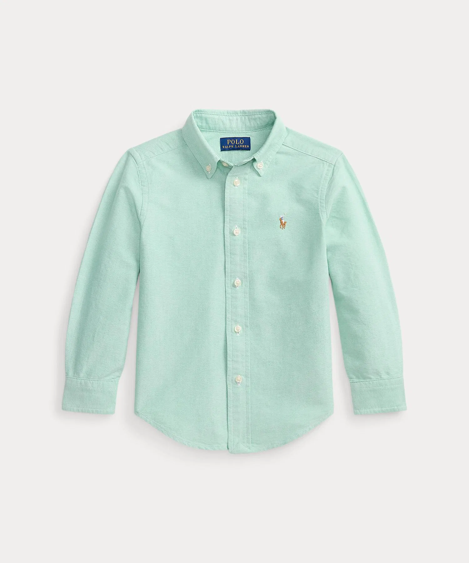 Детская рубашка POLO RALPH LAUREN CHILDRENSWEAR из хлопка с вышивкой зелёная — фото 2