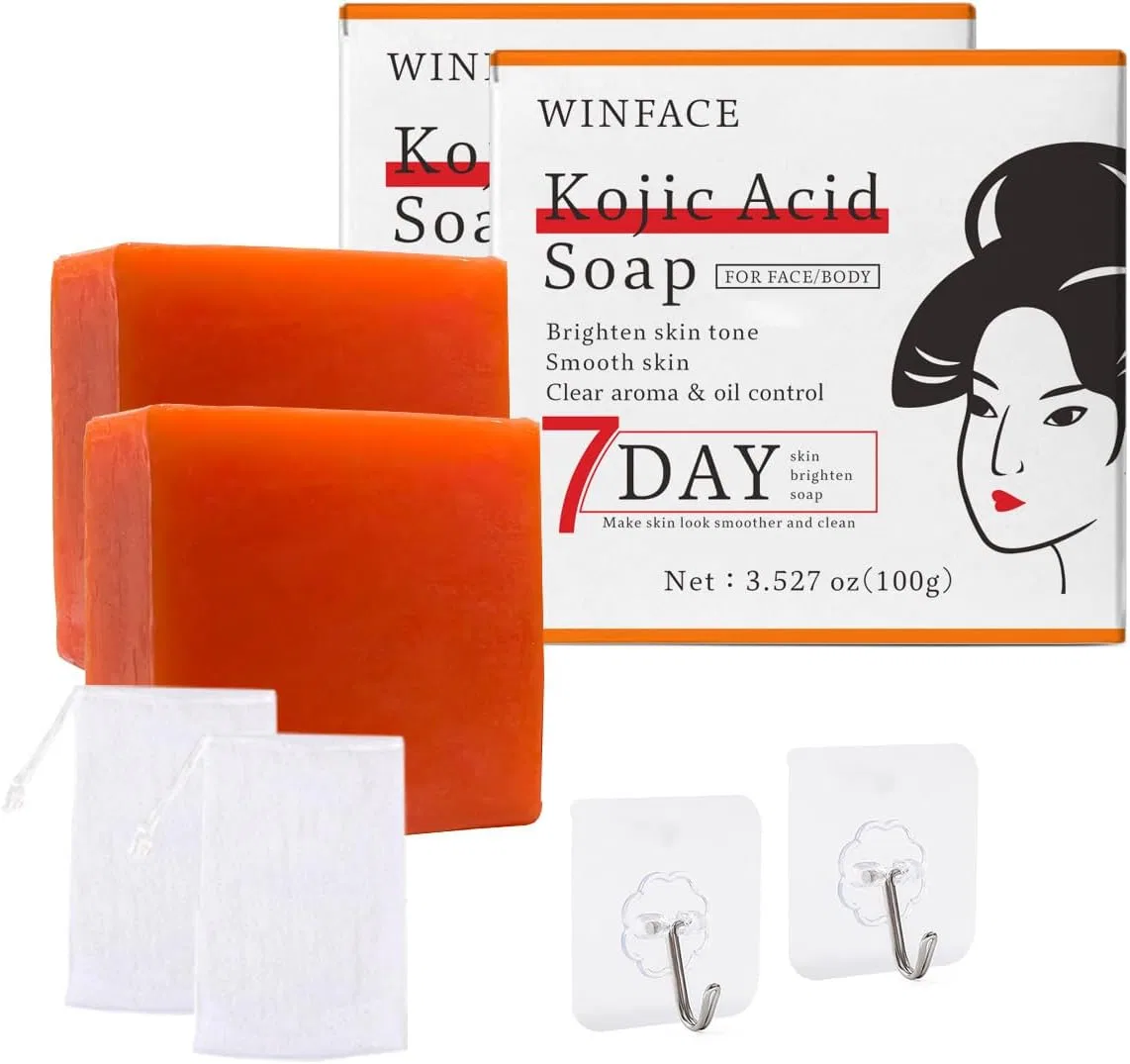 Мыло для лица с койевой кислотой и экстрактом розы Winface, набор 2 шт по 100 г, апельсиновый аромат