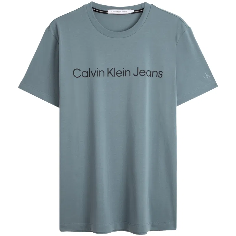 Футболка с круглым вырезом Calvin Klein Men's прямая посадка Rosemary Green — фото 3