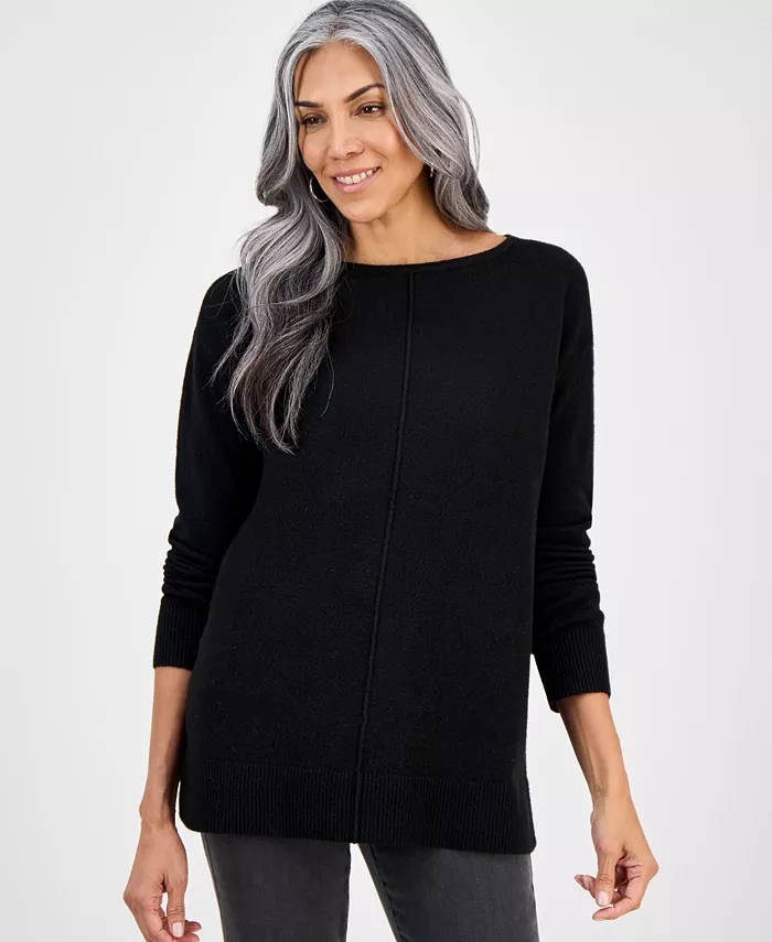 

Женский свитер-туника Luxsoft с передним швом Style & Co, черный