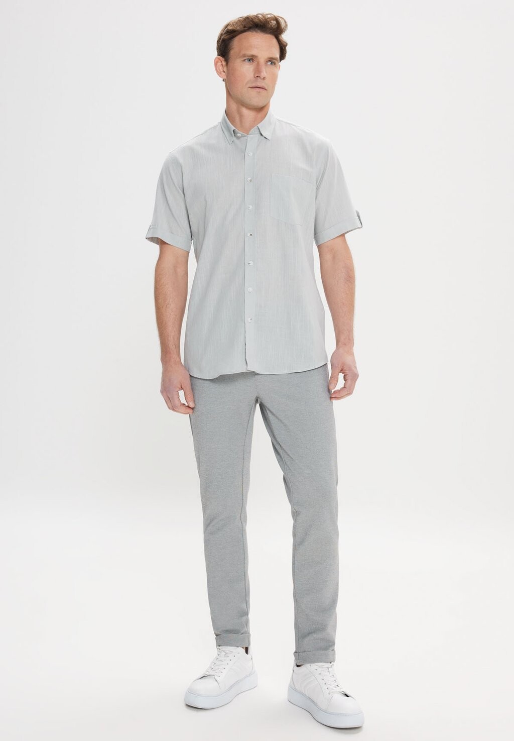 

Рубашка COMFORT FIT SHORT SLEEVED AC&CO / ALTINYILDIZ CLASSICS, светло-серый