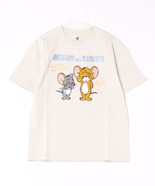 

Футболка оверсайз унисекс с приспущенными плечами TOM&JERRY, бежевый