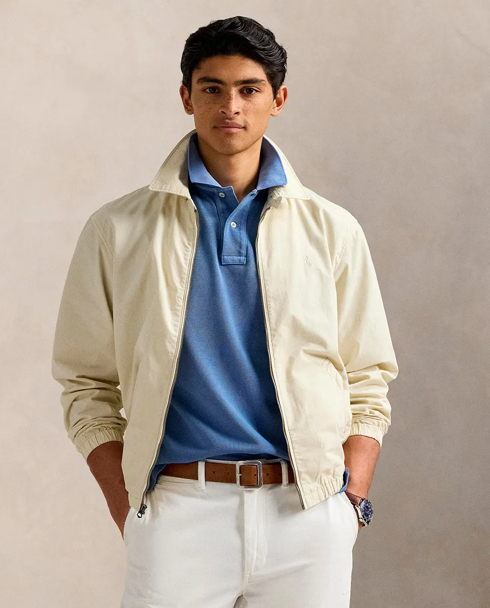 

Мужская хлопковая куртка с вышитым логотипом Polo Ralph Lauren, бежевый