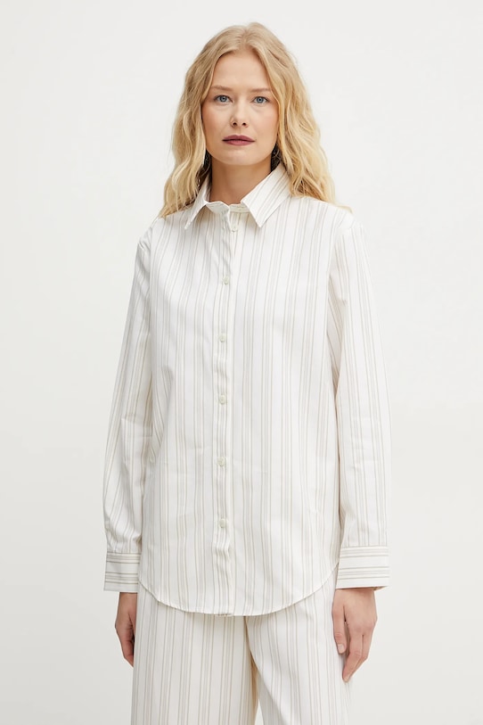 

Хлопковая рубашка MM by Max Mara, бежевый