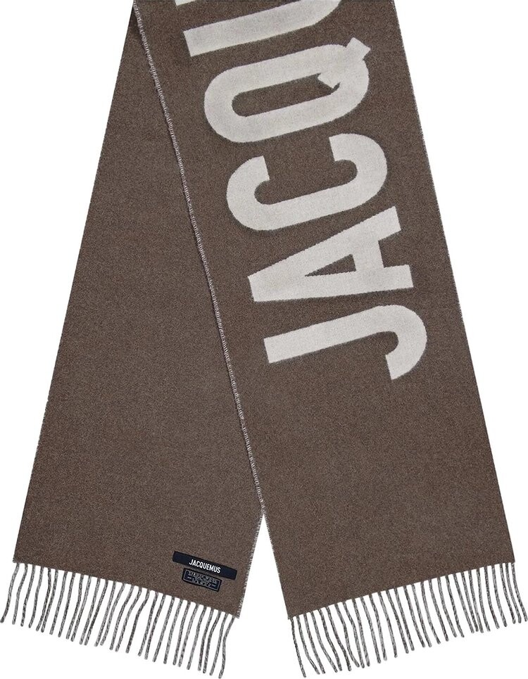 

Шарф Jacquemus Fringe Logo 'Multicolor/Brown', коричневый