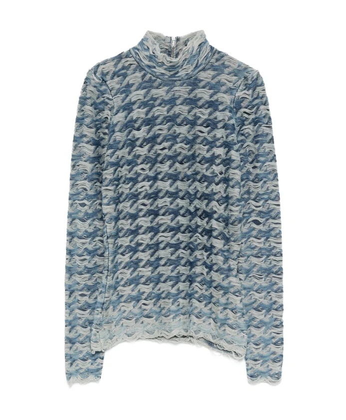 

Футболка с длинными рукавами с волнообразным узором синего цвета Diesel, синий