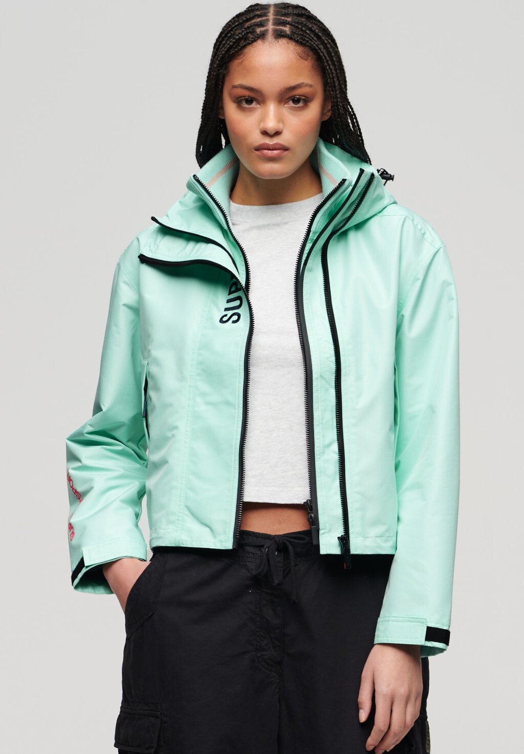 

Легкая куртка HOODED EMBROIDERED Superdry, синий