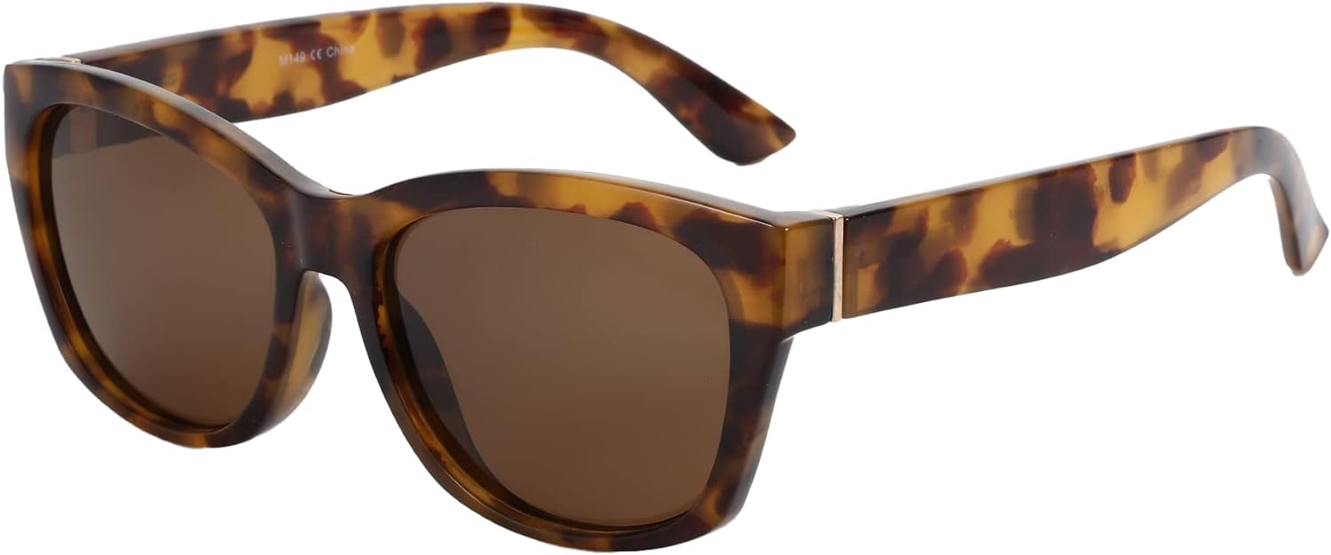 

Солнцезащитные очки ZENOTTIC «кошачий глаз» для женщин, поляризованные, винтажные квадратные, с защитой от УФ-излучения, ретро-очки большого размера для вождения, Yellow Demi Frame/Brown Polarized Lens