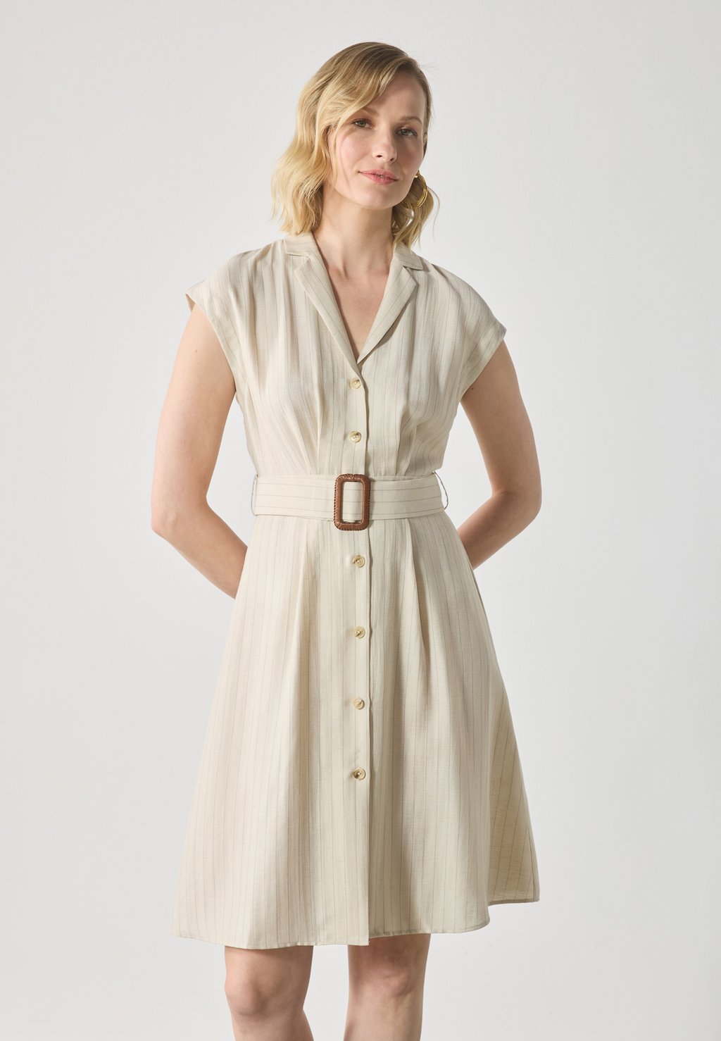 

Платье-рубашка LINEN MIX DRESS Anna Field by Zalando, кремовый