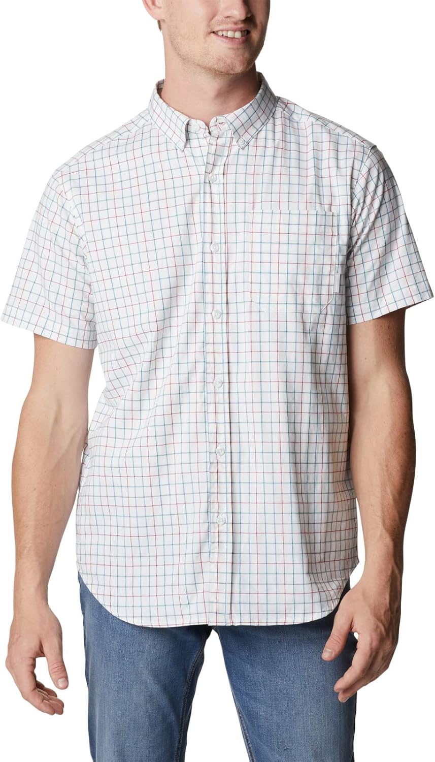 

Columbia мужская рубашка Rapid Rivers II с коротким рукавом, White Grid