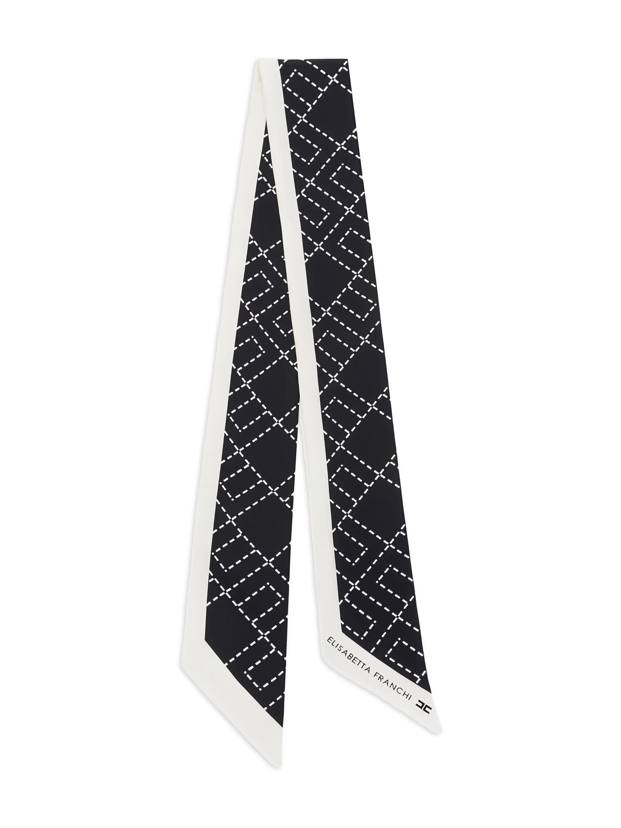 

Шелковый шарф с логотипом Elisabetta Franchi, черный