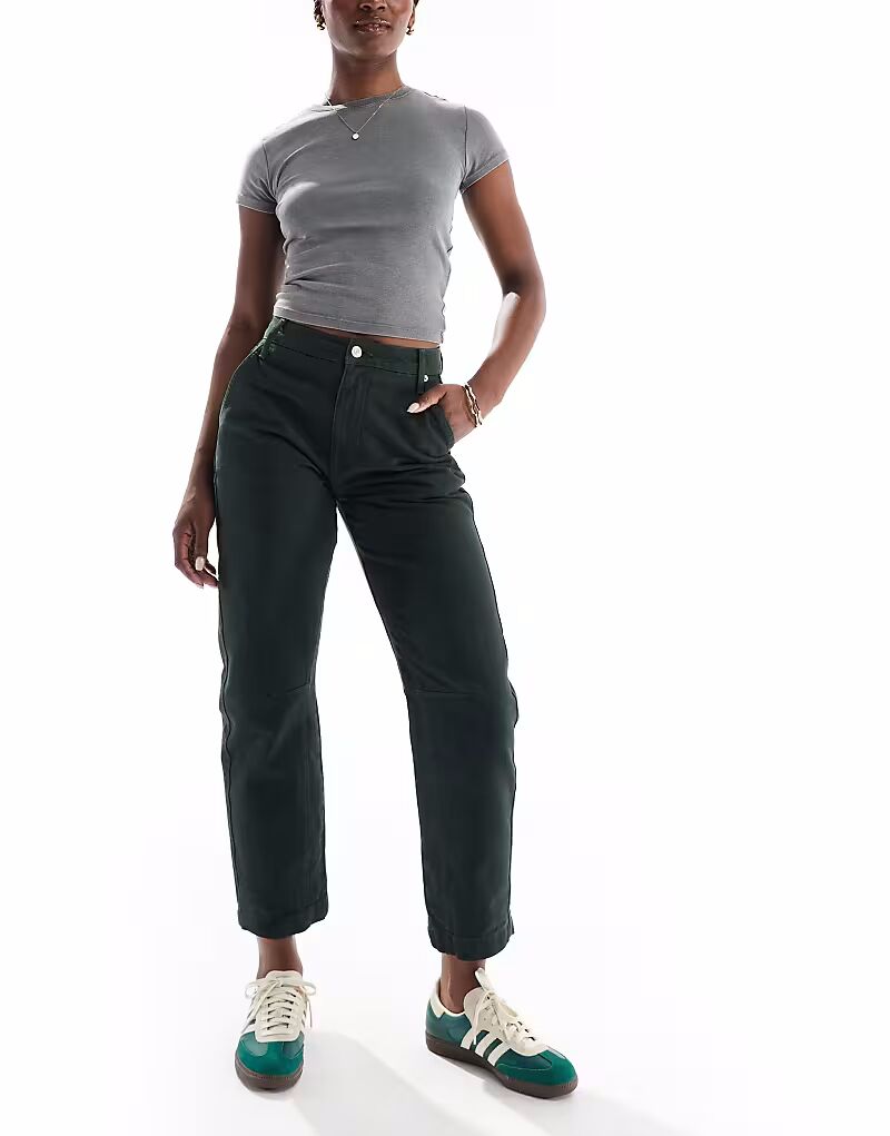 

Джинсы ASOS DESIGN с закругленными брючинами цвета хаки