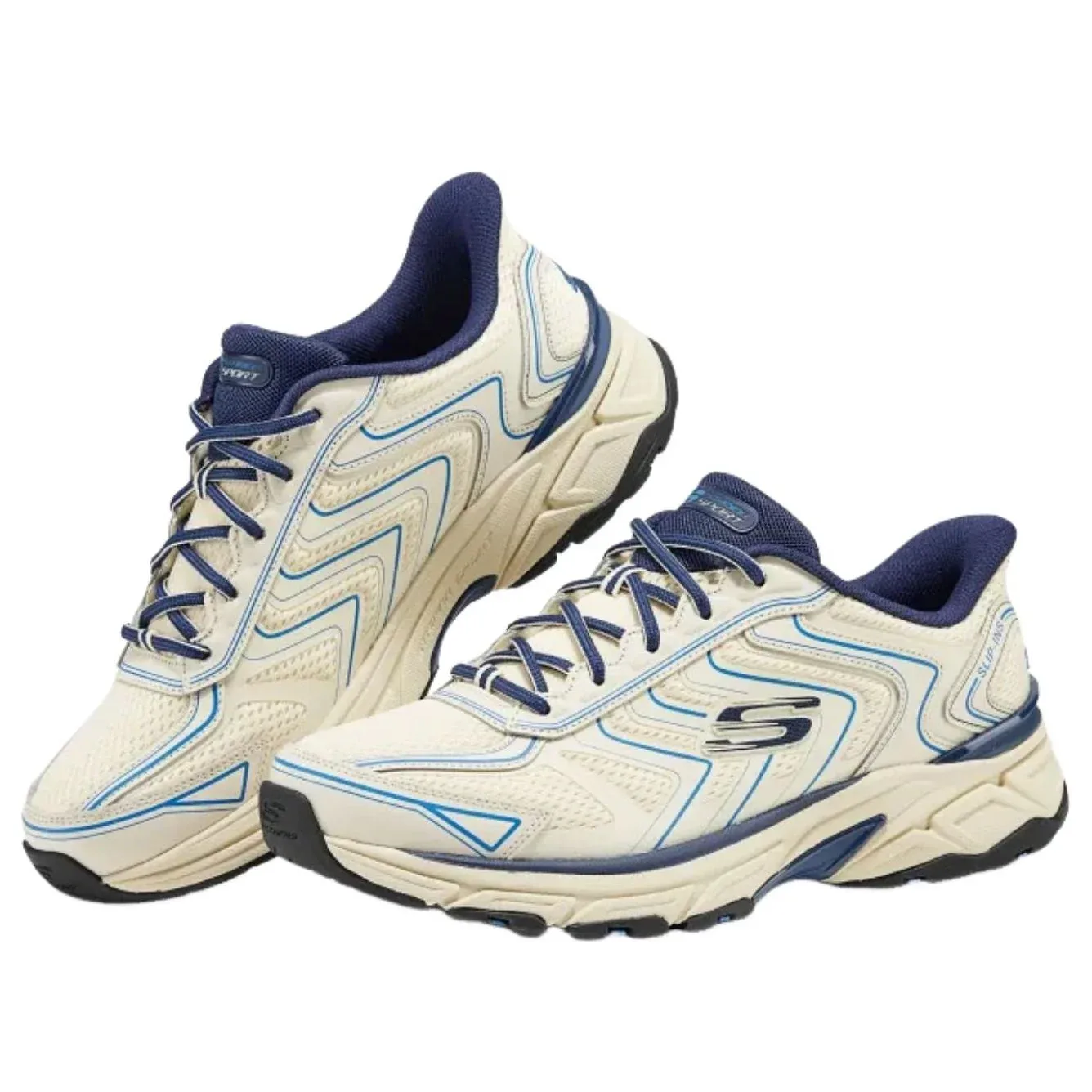 Кроссовки Skechers Stamina 'Бежевый, голубой, слоновая кость' — фото 2