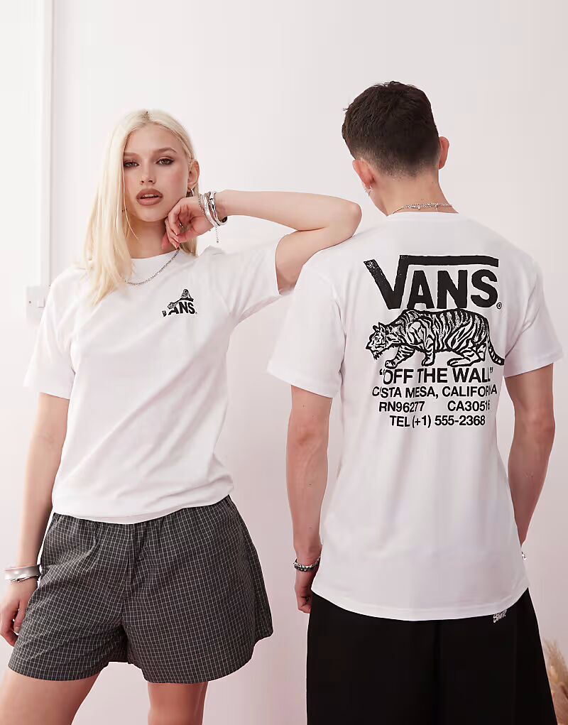 

Футболка Vans Sneaky с графическим принтом на спине белого цвета
