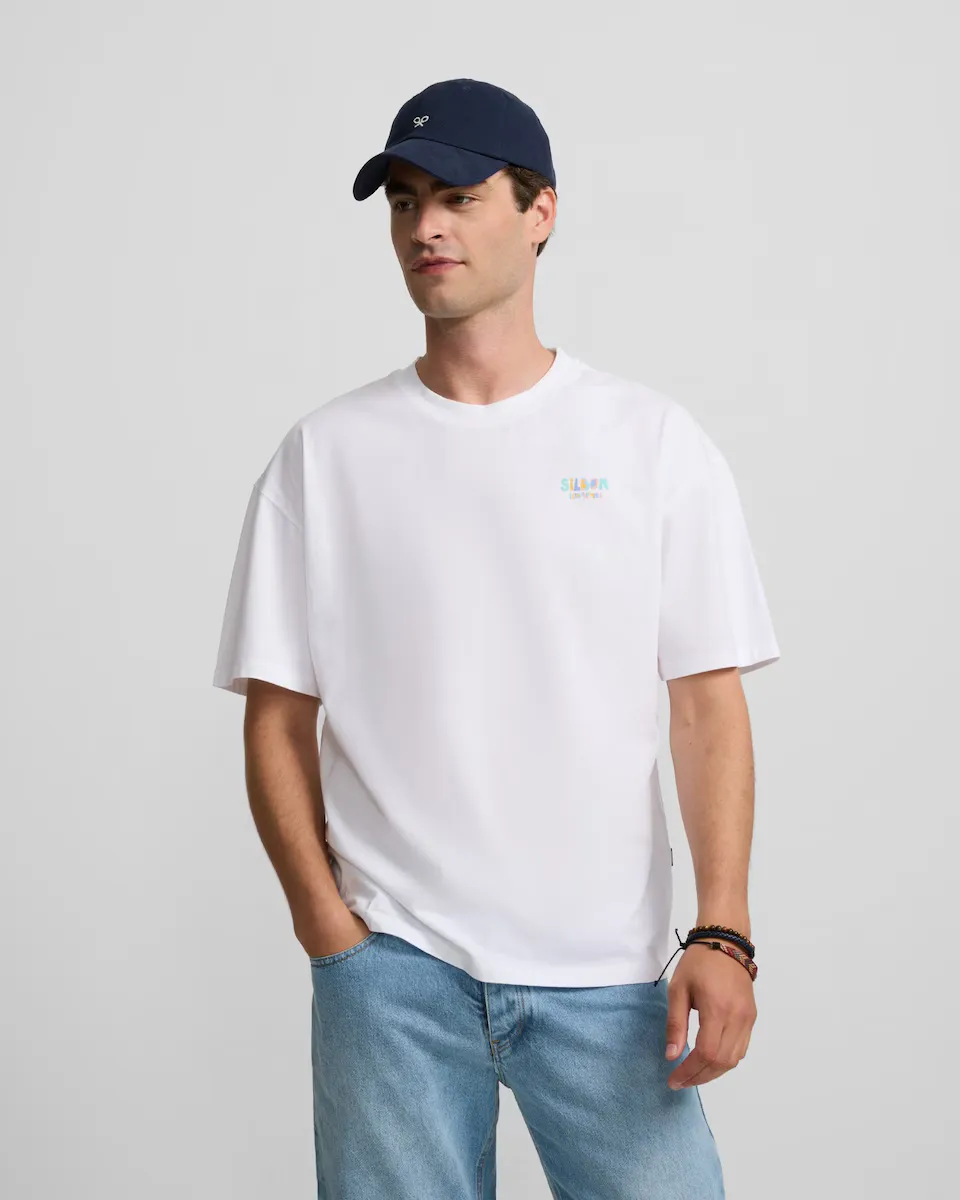 

Футболка Creative Community синяя для мужчин Silbon, белый