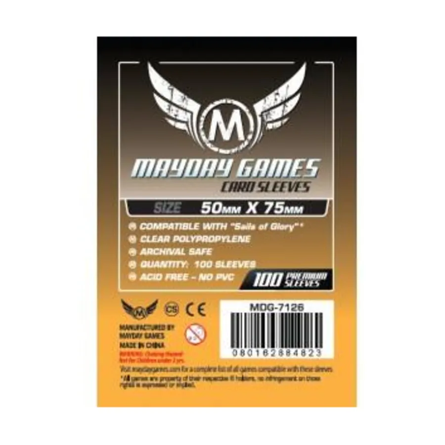 

Рукава Паруса Славы 50х75мм (100), Board Game Sleeves (Mayday Games)