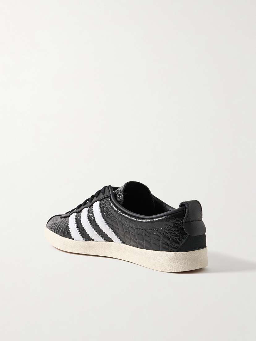 Кроссовки Blanc из глянцевой кожи с крокодиловым эффектом Adidas Originals, черный — фото 3