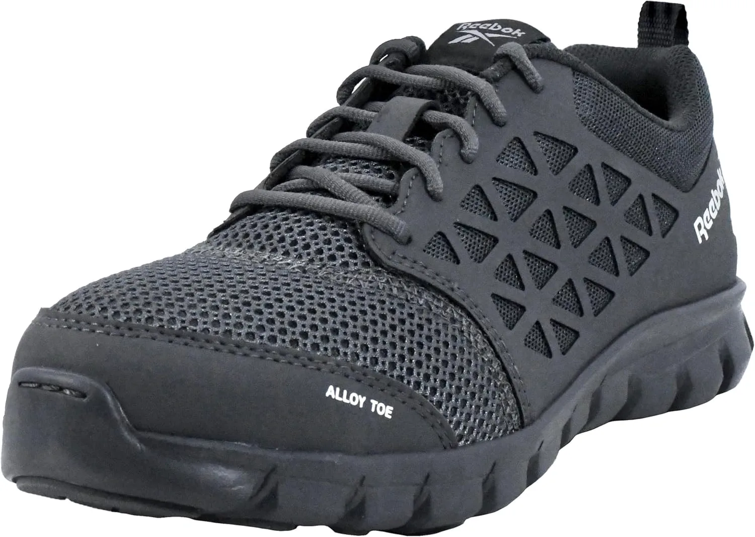 Мужские рабочие кроссовки Reebok Work Sublite Cushion с электрозащитным носком из сплава - черные, темно-серый — фото 3