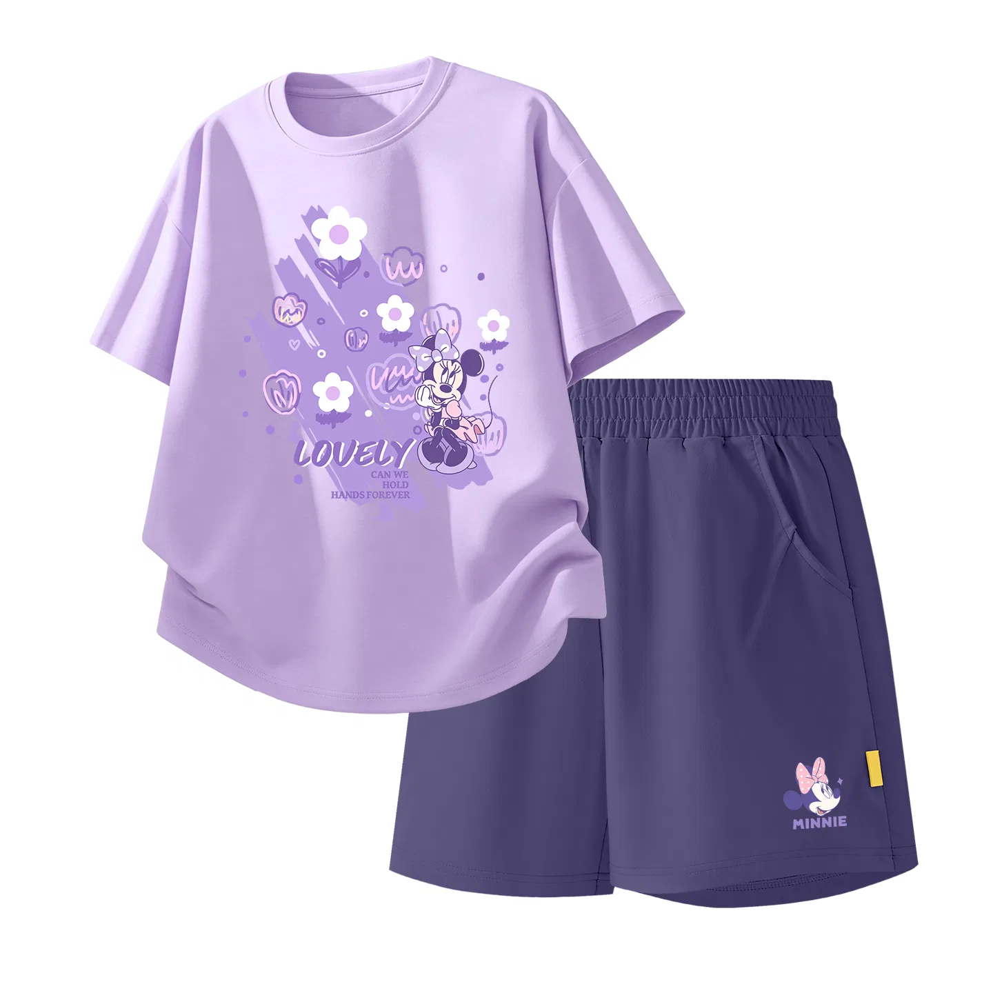 Детский спортивный костюм Casual Sportswear 2 Piece Set Disney, Di Bubble Flower Taro Purple+Di Nini Knot K_Bottom Right Mulberry Purple