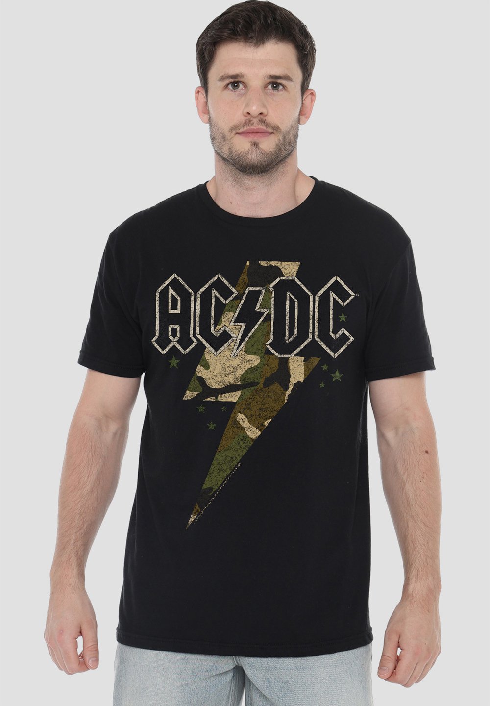 

Футболка с принтом AC DC CAMO BOLT Cotton Soul, черный