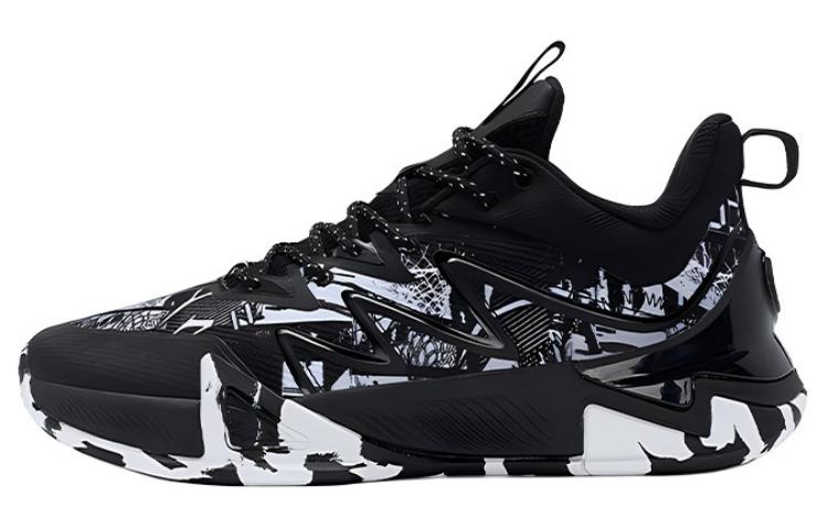 

Амортизирующие нескользящие баскетбольные кроссовки мужские черно-белые XTEP