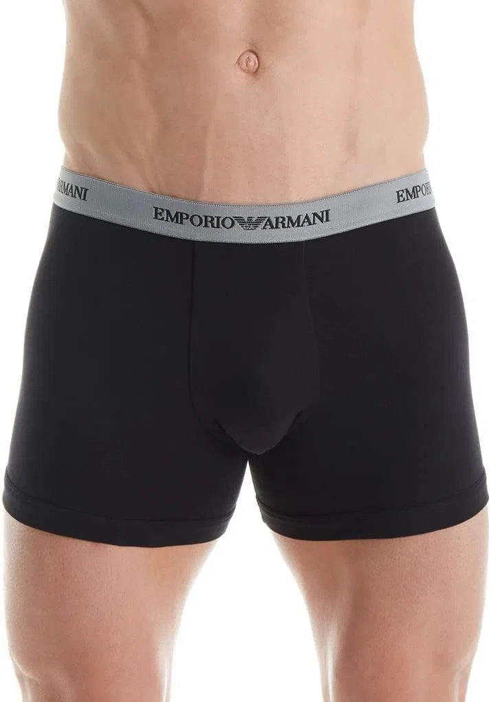 Боксеры 2-pack хлопковые Emporio Armani, серый/синий — фото 3