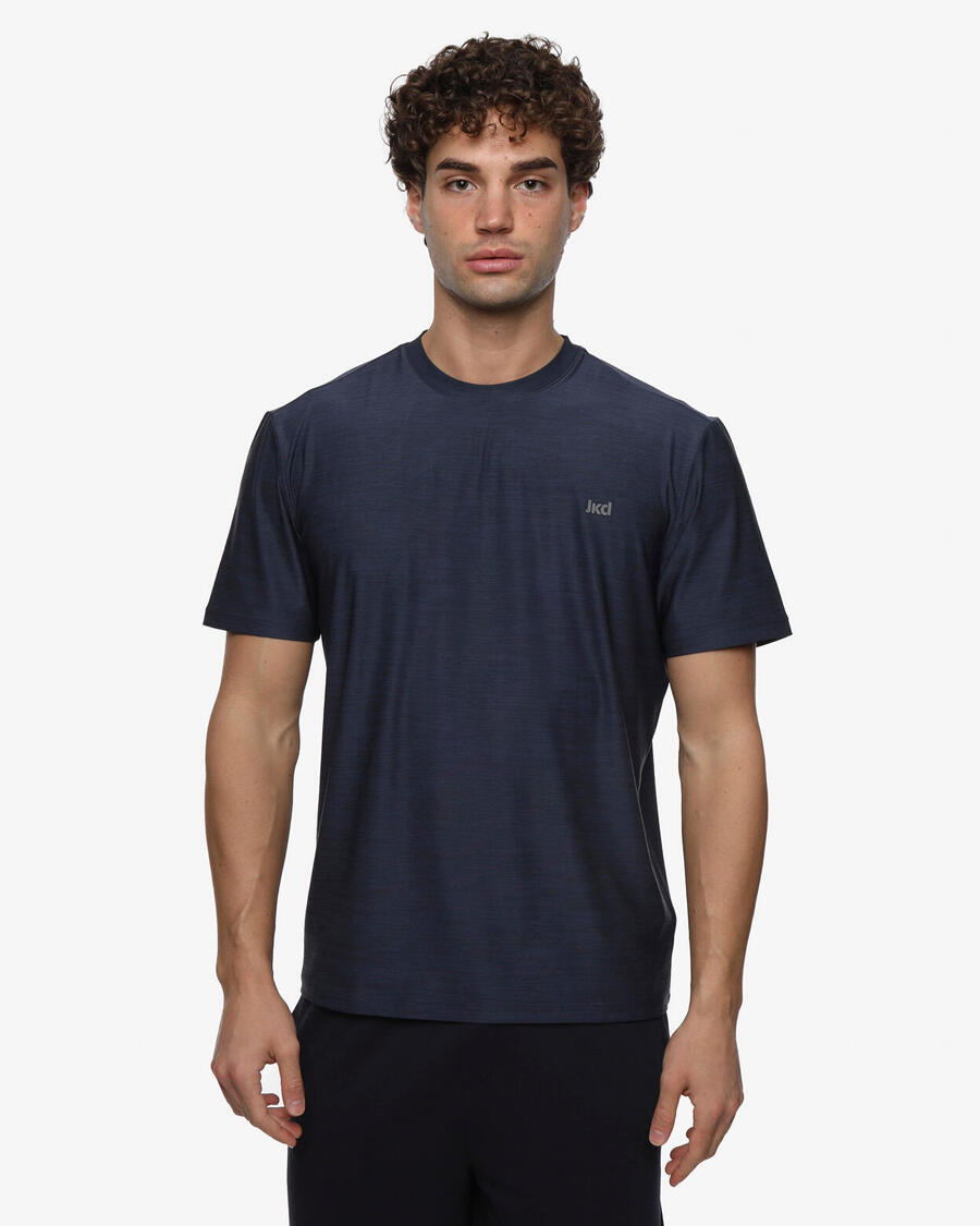 

JAKED Мужская темно-синяя синтетическая футболка для фитнеса