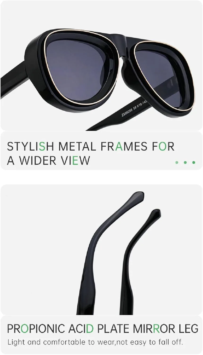 

Мужские солнцезащитные очки в овальной оправе в стиле панк, 2024 год, роскошные дизайнерские винтажные очки-пилот для мужчин, защитные очки UV400 N45 mincl, C1