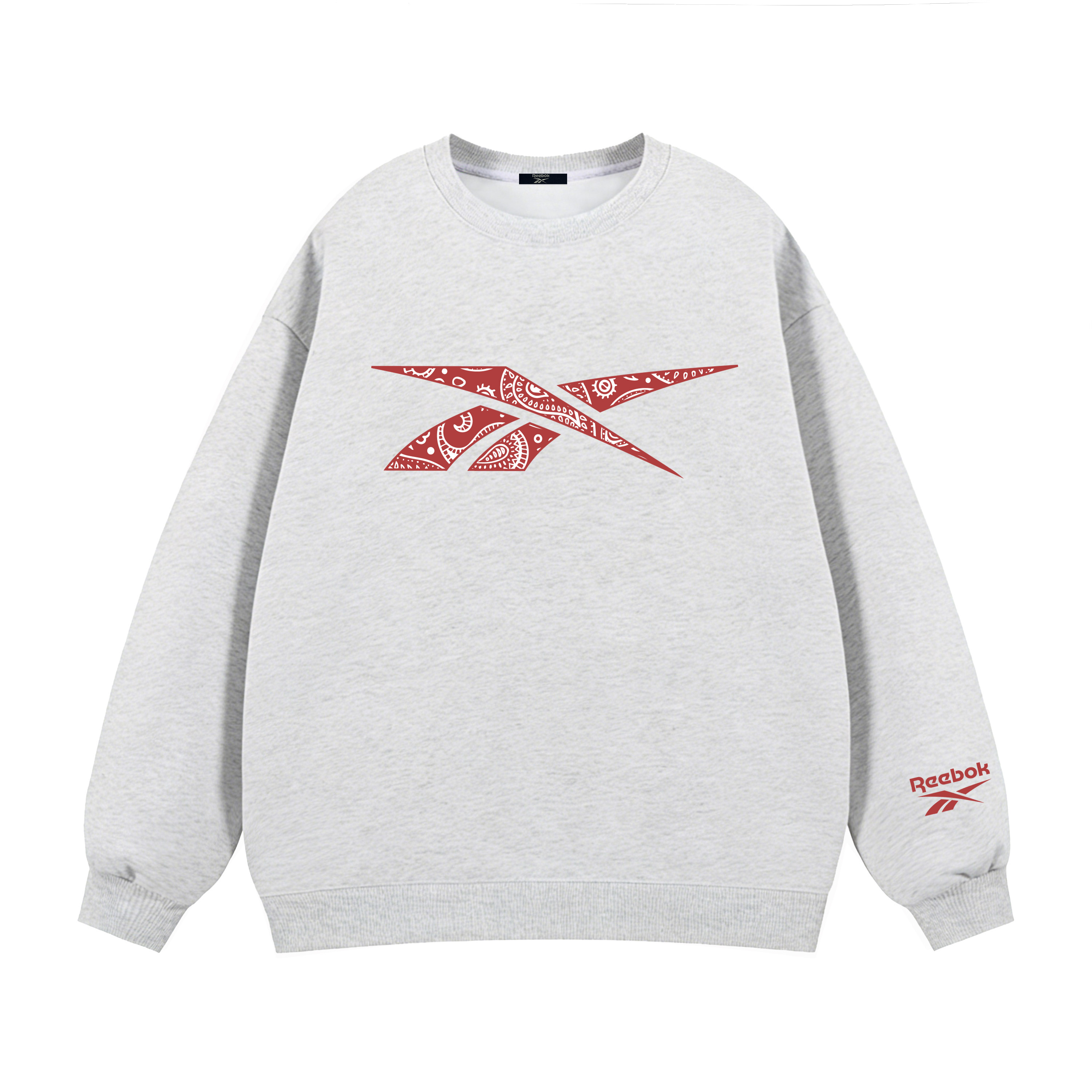 

Свитшот Unisex Crew Neck Moderate Regular Reebok, белый heather серый (fleece-lined)