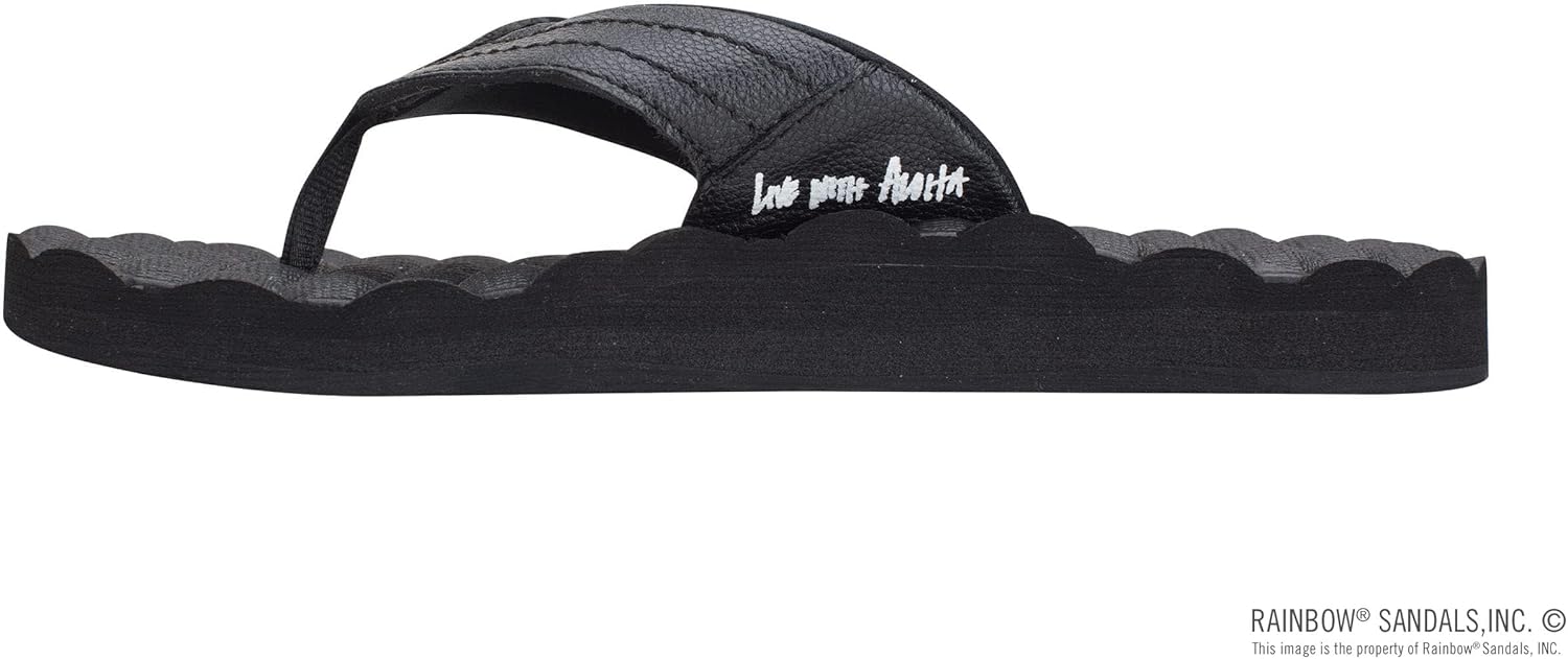 Мужские резиновые сандалии Rainbow Sandals Holoholo с одним слоем, черный — фото 2