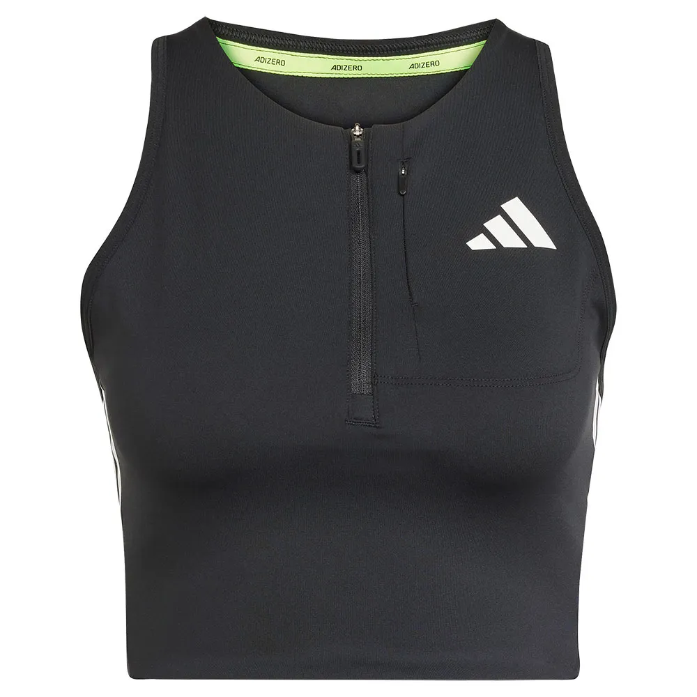 Спортивный топ adidas Adizero Running Gel Pocket Crop, черный — фото 3