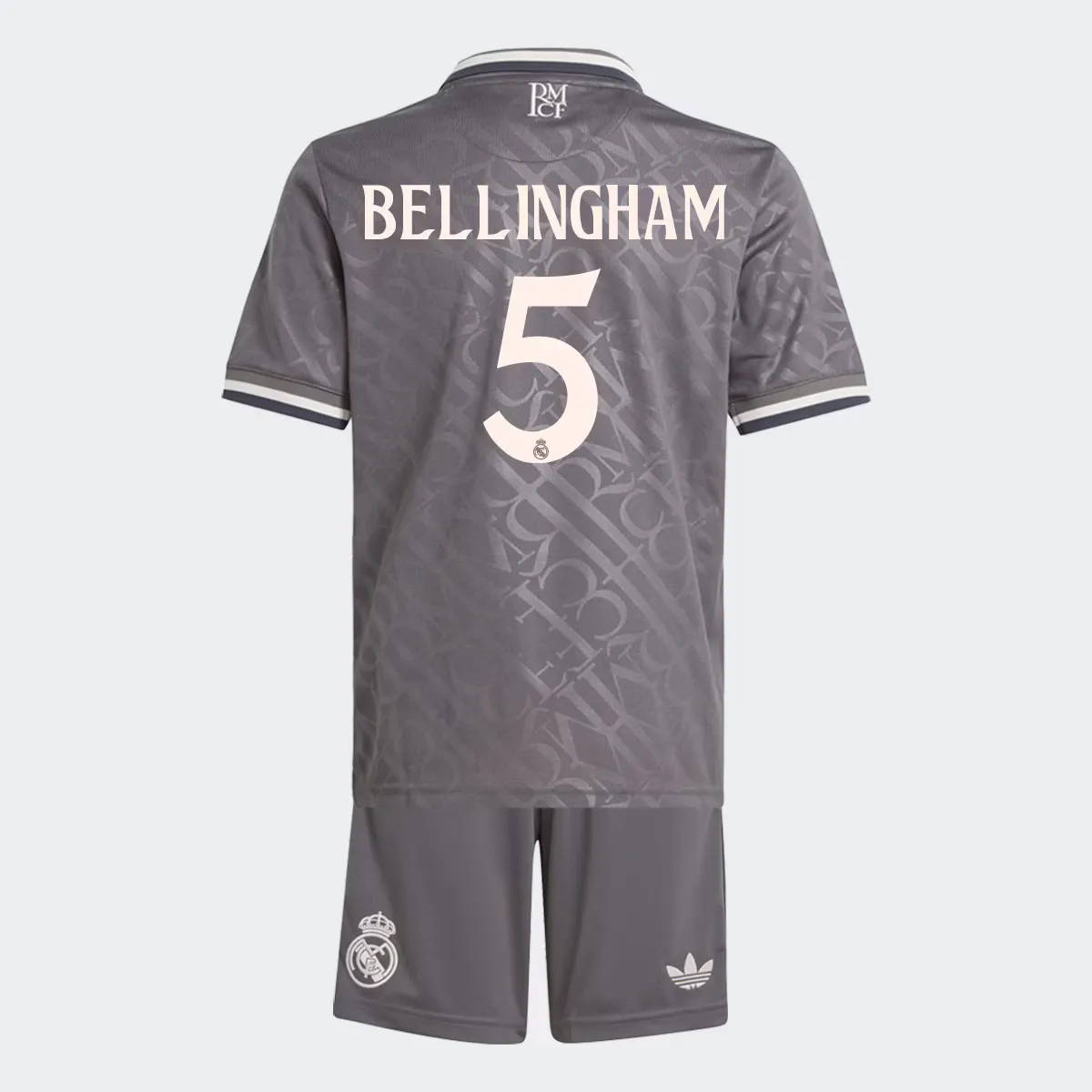

Детский комплект 3-й формы Real Madrid CF 2024-2025 Bellingham 5 Adidas, коричневый