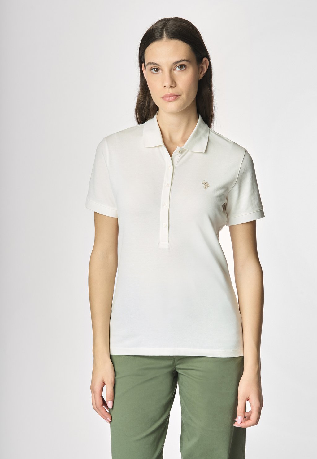 

Поло A MANICHE CORTE IN STRETCH U.S. Polo Assn., белый