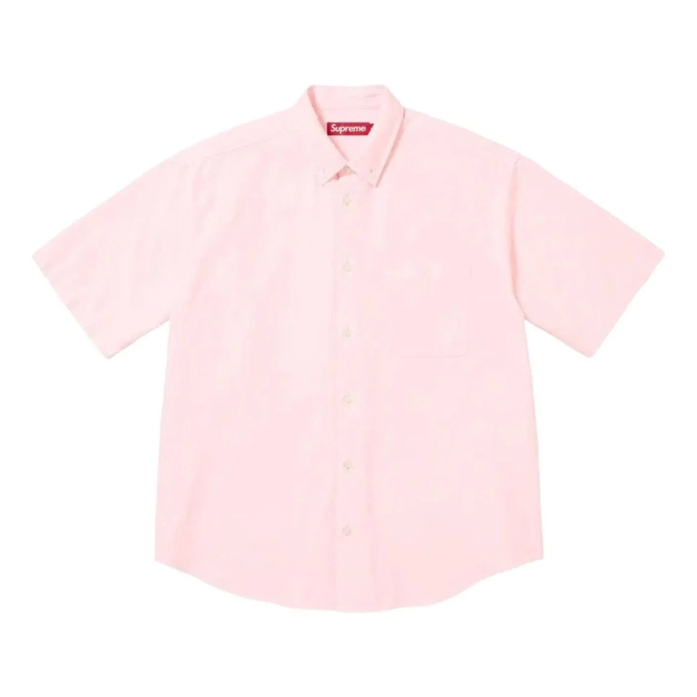 Рубашка Supreme SS26 свободного кроя Oxford S/S, розовая, SUP-SS26-158-PNK
