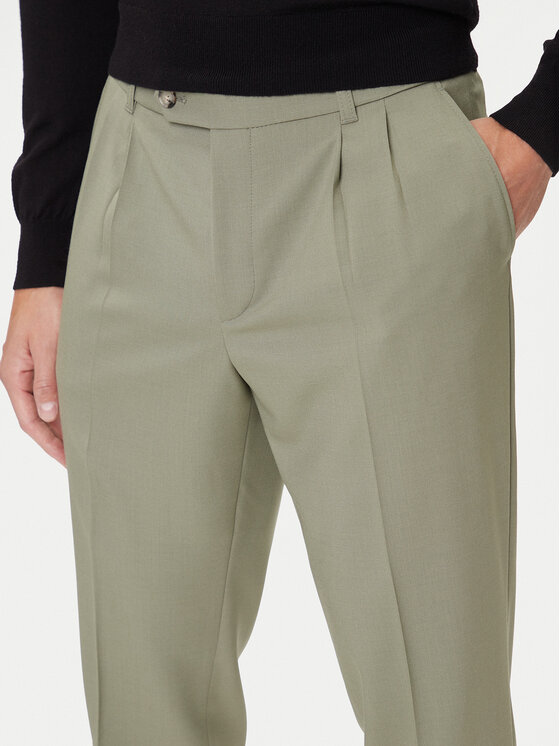 Брюки из ткани tapered fit C-Perin-DPL 50545822 Boss, зелёный — фото 4
