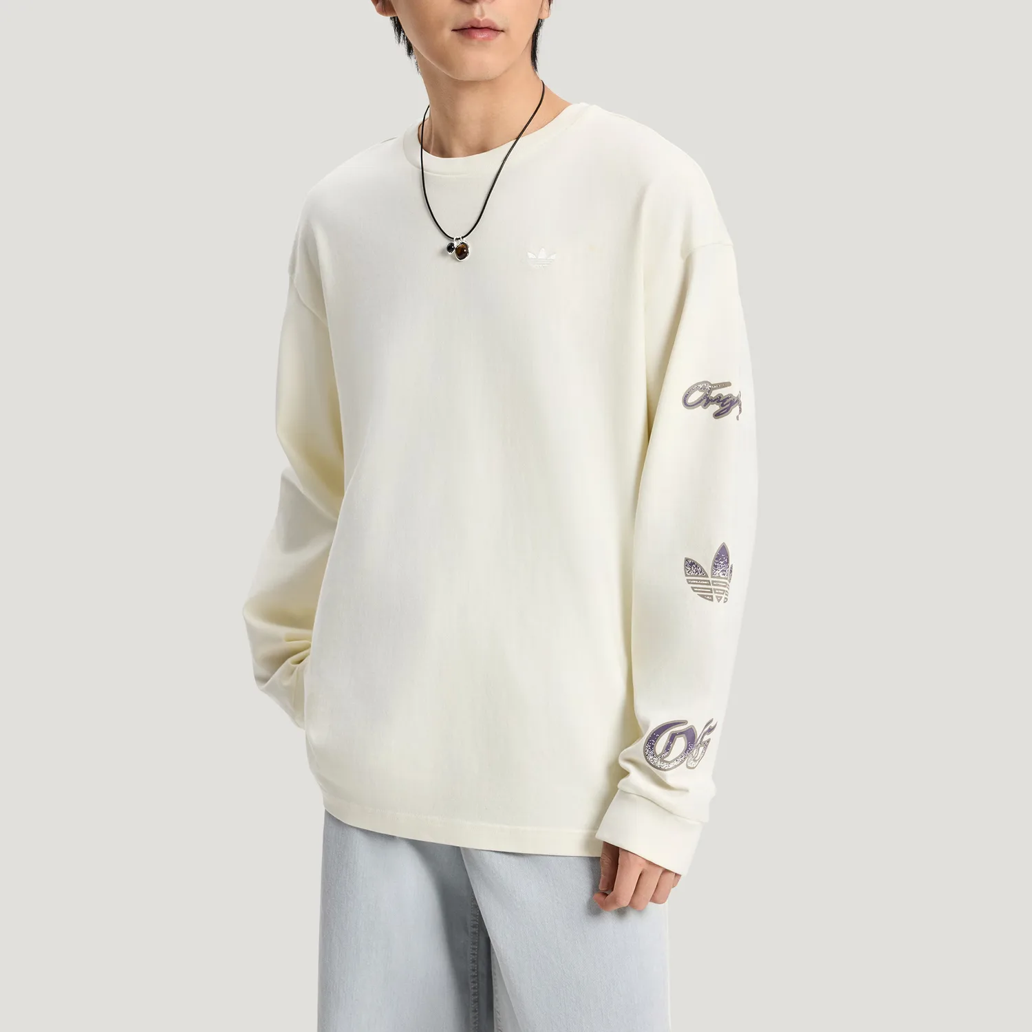 Футболка Top GFX LS мужская Adidas Originals, Jade White — фото 4