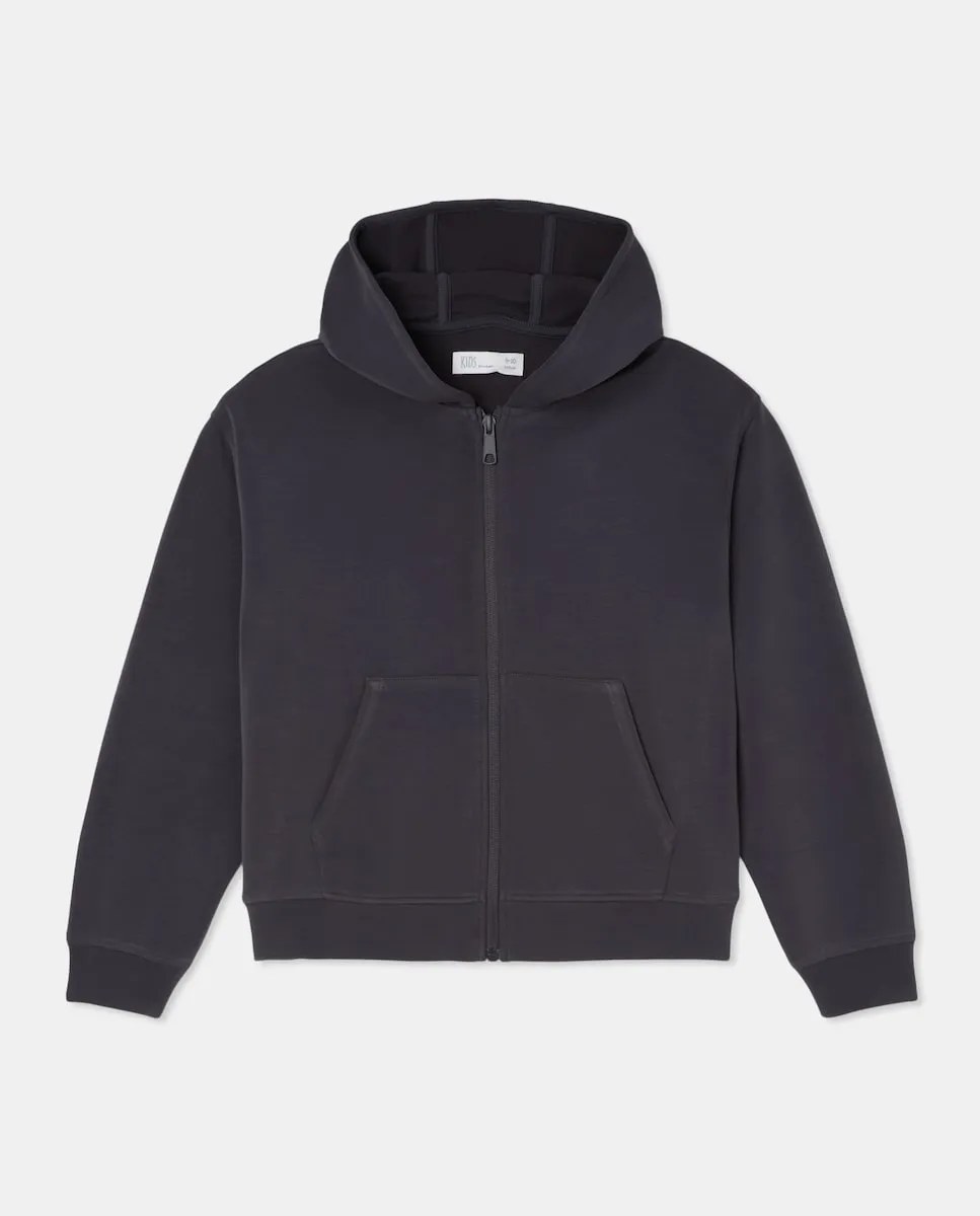 

открытая толстовка для девочки с капюшоном и карманом-кенгуру Kids El Corte Inglés, черный