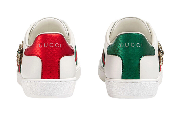 Кроссовки женские Gucci с вышивкой, белый — фото 4
