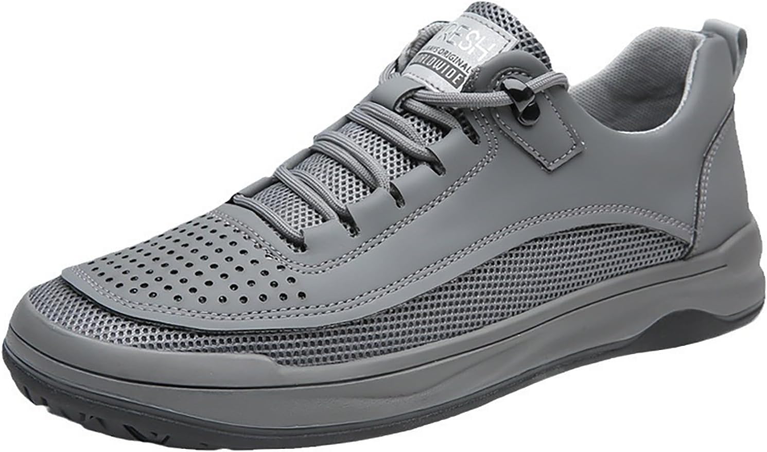 

Мужские кожаные кроссовки SIYAKE с вырезами, повседневные, модные, на шнуровке, дышащие, деловые оксфорды, удобные, с нескользящей мягкой подошвой, для бега, тенниса и ходьбы, серый