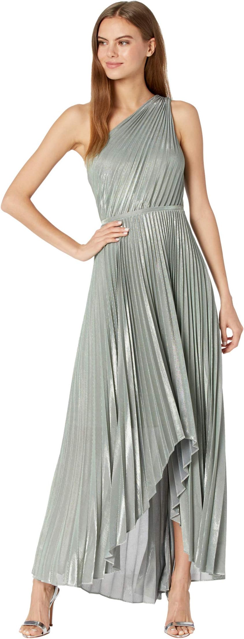 

Платье BCBGMAXAZRIA Iridescent Metallic Knit Evening Dress, цвет Metallic Haze