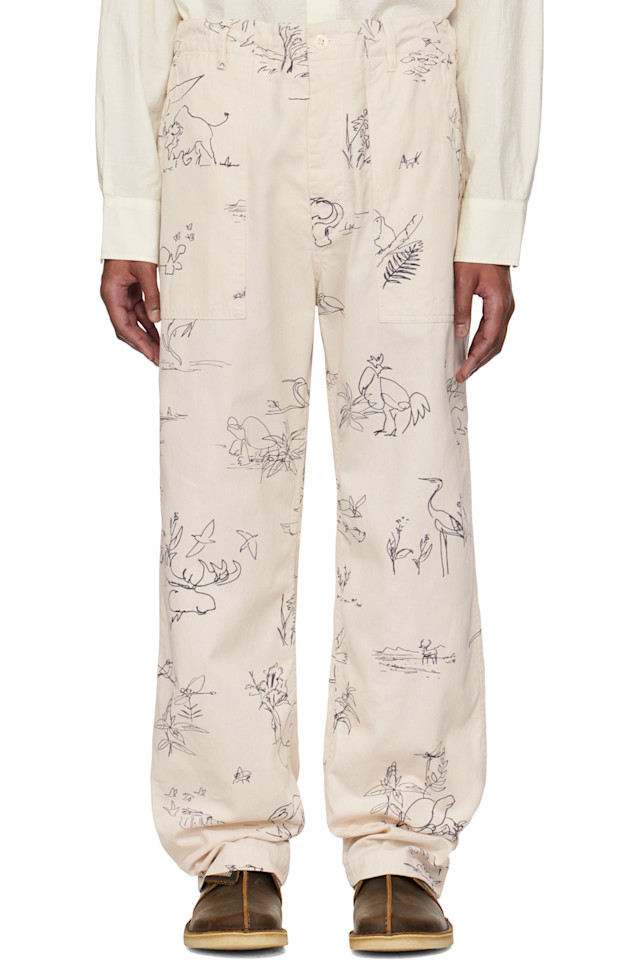 

Брюки Fatigue Engineered Garments, цвет natural animal print