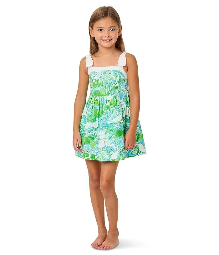 Платье мини с цветочным принтом Mini Cheri Dress Lilly Pulitzer Kids, Nassau Blue Thar She Blows