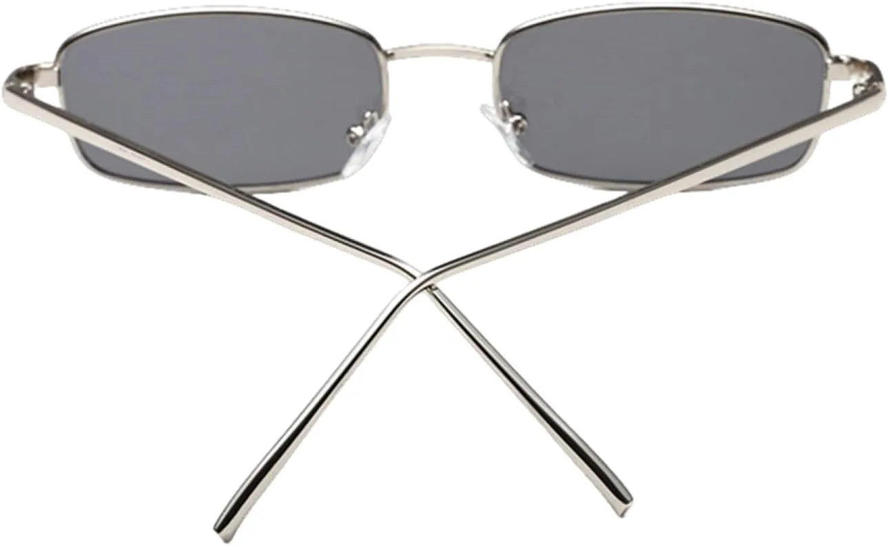 

Маленькие прямоугольные солнцезащитные очки для женщин в винтажном стиле, миниатюрные солнцезащитные очки в металлической оправе для мужчин, ретро-очки TKKTLLT, C11